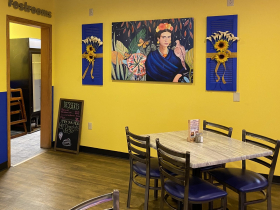 Frida Kahlo on the back wall