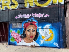 Mural honoring Black leaders on the building at 1334 W. Vliet St.