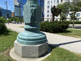 Base of flagpole sculpture