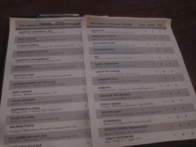 Beer menu