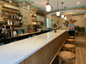 Inside Seven Swans Creperie