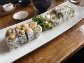 Avocado Cucumber and Spicy Shrimp Maki