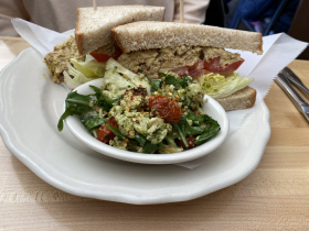 Curry Chicken Sandwich and Roasted Cauliflower Salad