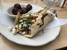 Mushroom Gyro and Roasted Potatoes