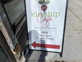 Kinship Cafe sign