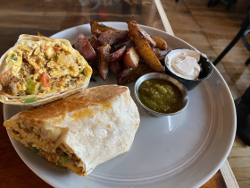Burrito with fries