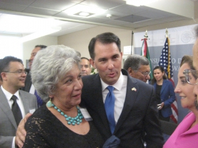 Maria Monreal-Cameron and Scott Walker