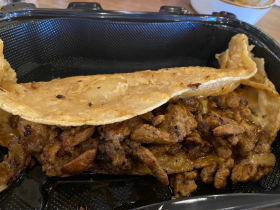 Grande quesadilla with pastor