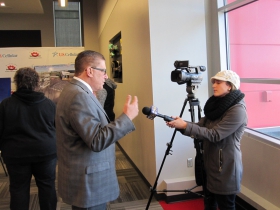 Don Smiley speaks to the media