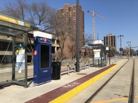 CityPost smart kiosk at the Cathedral Square streetcar station