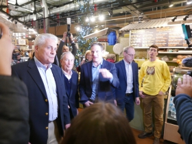 Michael Bloomberg visits the Milwaukee Public Market