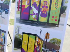 Bus stop mural