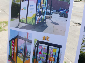 Bus stop mural