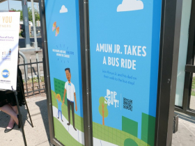 Bus stop mural