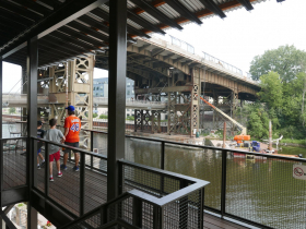 Lakefront Brewery's patio