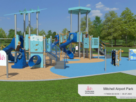 Mitchell Airport Park playground rendering