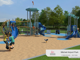 Mitchell Airport Park playground rendering