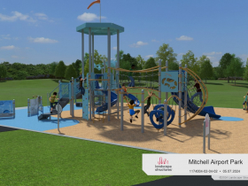Mitchell Airport Park playground rendering