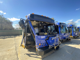 MCTS bus struck by Reckless Driver. Photo by Graham Kilmer.