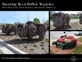 Standing Rock Buffalo Topiaries, 6th & Waterford, 6th & Norwich