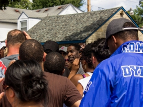 Diverse group of residents coming together