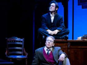 Milwaukee Repertory Theater presents The Chosen in the Quadracci Powerhouse, March 5 – 31, 2024. Pictured: Hillel Rosenshine (top) and Eli Mayer
