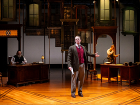 Milwaukee Repertory Theater presents The Chosen in the Quadracci Powerhouse, March 5 – 31, 2024. Pictured: Ron Orbach, Eli Mayer and Steve Routman