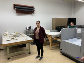 Sara Podejko explains packing process