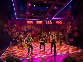 Milwaukee Repertory Theater presents Run Bambi Run in the Quadracci Powerhouse September 14 – October 22, 2023. Pictured: Company of Run Bambi Run