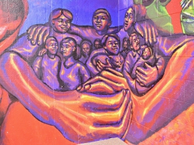A mural inside the Neighborhood House of Milwaukee