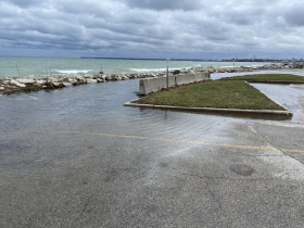 Flooding in North Point parking lot