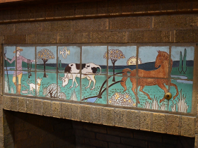 Farmer in the Dell based on illustrations from Walter Crane
