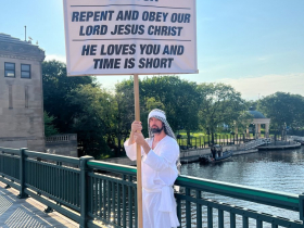 RNC demonstrator with apocalyptic message