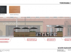 Elevation for Yokohama 1910's Parklet.