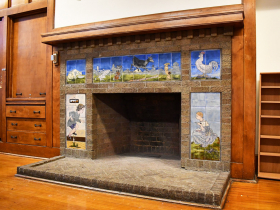 The Success Center tiled fireplace