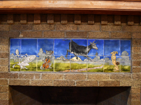 The Success Center tiled fireplace