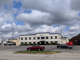 The north side of W. Schlinger Avenue is mostly commercial