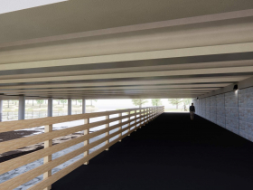 Rendering of proposed trail running under Highway 100