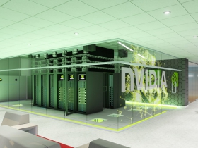 View of NVIDIA supercomputer