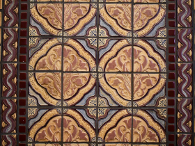 Detail of the tulip medallions also found in the non-extant office of company President Carl Bergmans