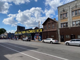 Mural honoring Black leaders on the building at 1334 W. Vliet St.