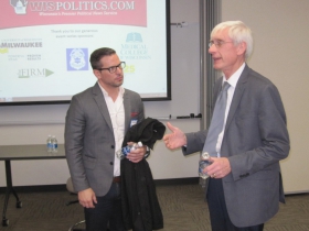 Justin Moralez and Tony Evers