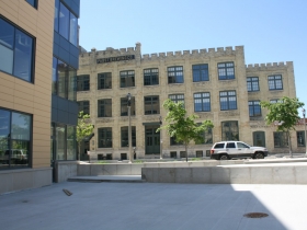 To the left is the Zilber School of Public Health.