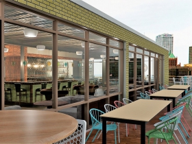 No studios rooftop outdoor patio