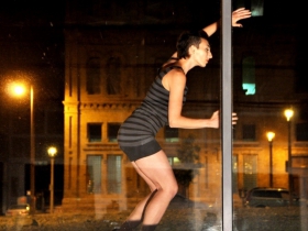 Mauriah Kraker, showcased in the window in Wild Space's 360°.