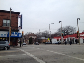 At the Intersection of Oakland and Locust.
