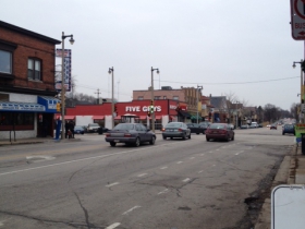 At the Intersection of Oakland and Locust.