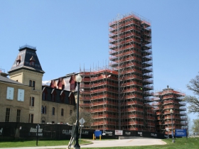 Old Main in Scaffolding