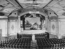 Ward Memorial Hall interior, circa 1989, from a souvenir book.