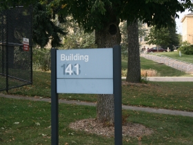 Sign at Ward Memorial Hall.